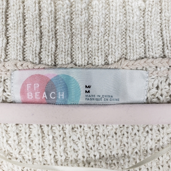 Free People Beach Sweater Dress M Swim Cover-up Lounge Boho Minimalist V-neck - Picture 7 of 10